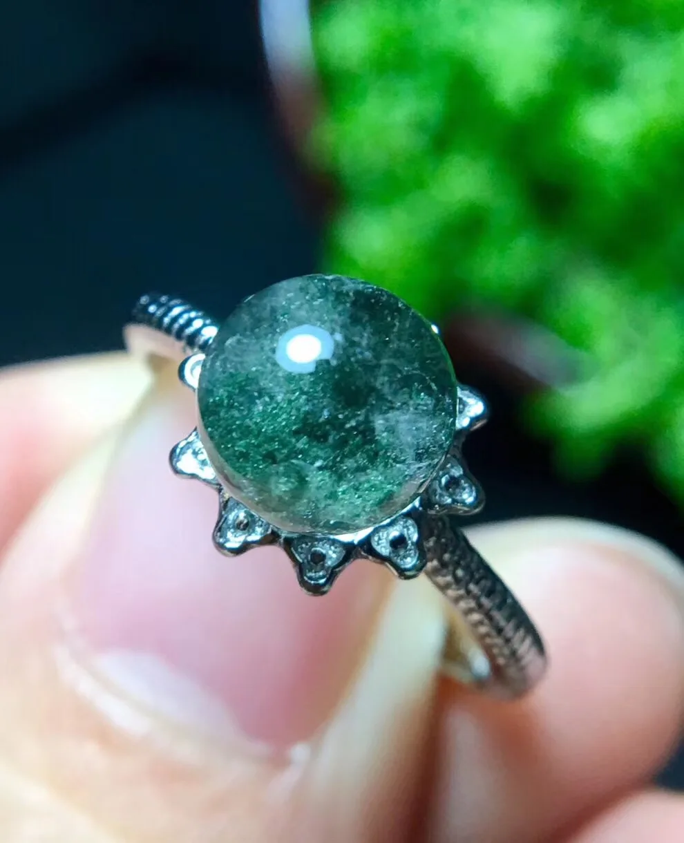 8mm Natural Green Phantom Quartz Crystal Adjustable Ring 925 Silver Woman Man Love Gift Clear AAAAA Stone Ring Drop Shipping
8mm Natural Green Phantom Quartz Crystal Adjustable Ring 925 Silver Woman Man Love Gift Clear AAAAA Stone Ring Drop Shipping