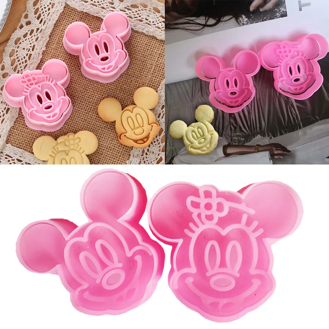 Whole Sale Mickey/Minnie Fondant Cake Cookie Decorating Sugarcraft Mold Plunger Cutter 2pcs
Whole Sale Mickey/Minnie Fondant Cake Cookie Decorating Sugarcraft Mold Plunger Cutter 2pcs