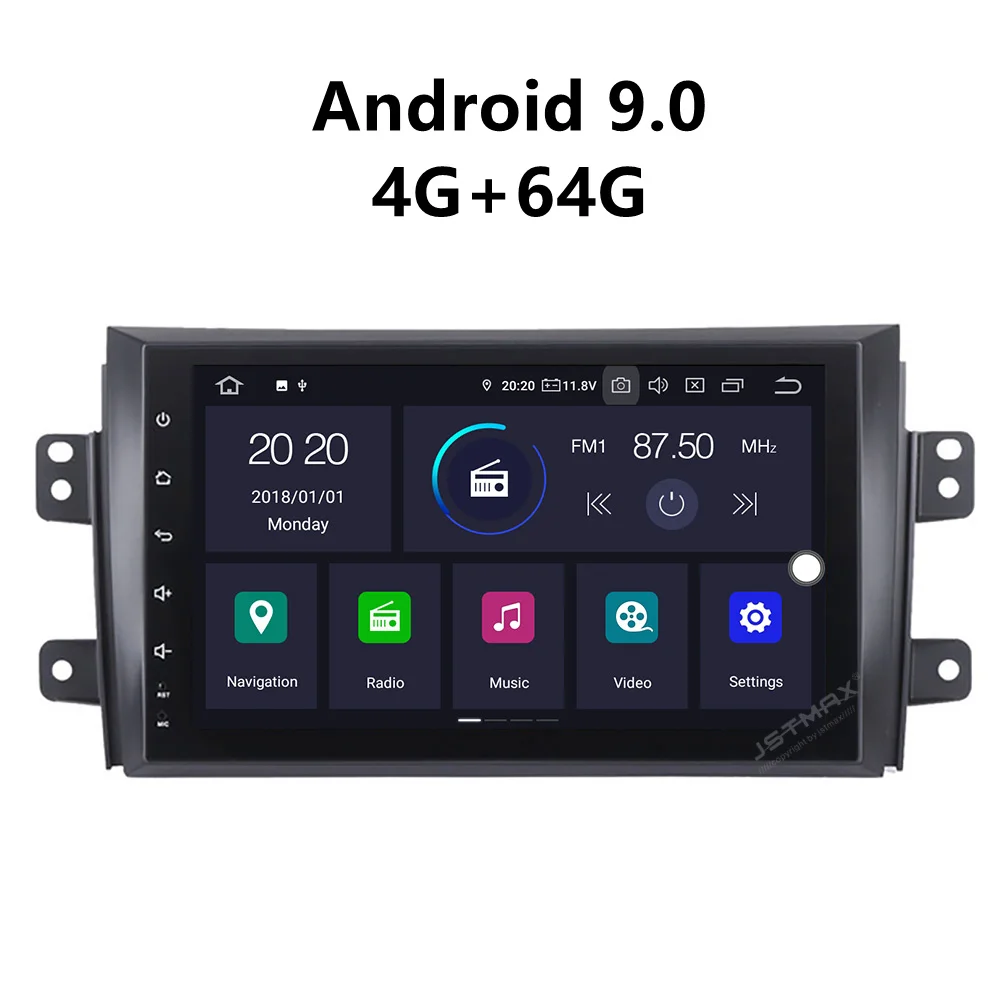 Фото Автомобильный DVD-плеер JSTMAX 9 дюймов Android 0 4 Гб + 64 ГБ ISP радио стерео GPS для Suzuki SX4 2006