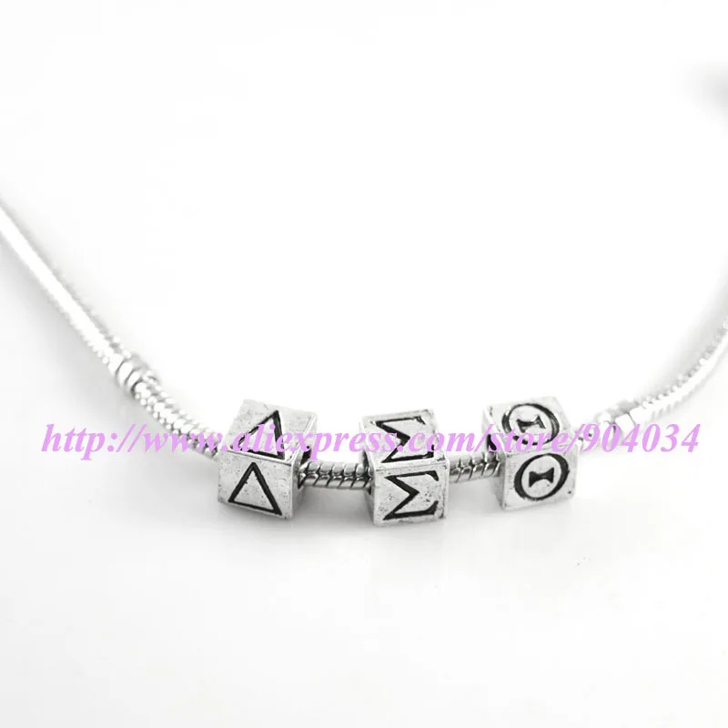 8MM Antique silver plated greek letter square shape metal bead Delta Sigma Theta Sorority DST block bead 10set 1 lot
8MM Antique silver plated greek letter square shape metal bead Delta Sigma Theta Sorority DST block bead 10set 1 lot