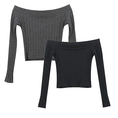 2017 new hot bulk slash neck long sleeve pullover Women Sexy Summer Shirt Crop Top Off Shoulder Tank Top Blouse S M L XL
2017 new hot bulk slash neck long sleeve pullover Women Sexy Summer Shirt Crop Top Off Shoulder Tank Top Blouse S M L XL