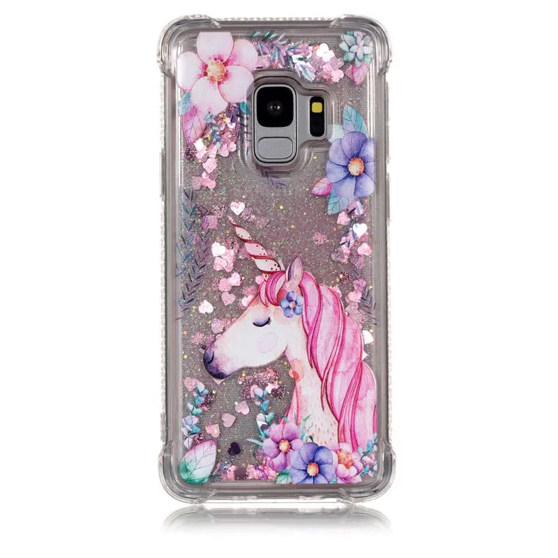 Новый для samsung Galaxy S9 чехол телефона моды динамичный блеск роскоши Единорог Pattern