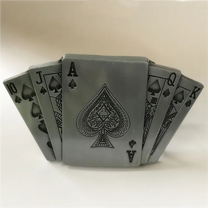 

Retail Fashion Men's Cool Playing cards Spades 10JQKA Metal Belt Buckle with Fashion Man Jeans accessories fit 4cm Wide Belt