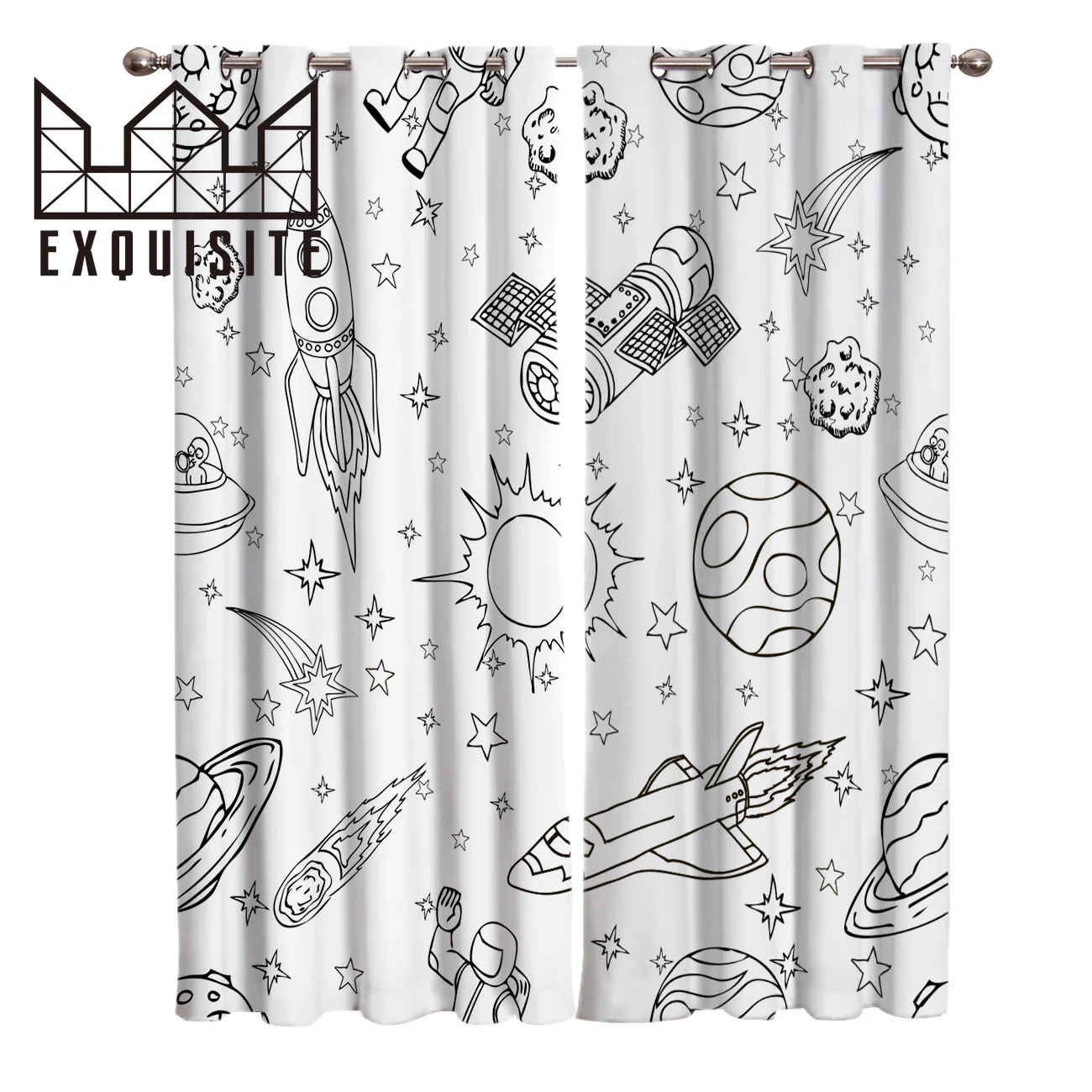 Exquisite House Curtains Outer Space Graffiti Polyester Window Curtains For Living Room Bathroom Kitchen Bedroom Drapes
Exquisite House Curtains Outer Space Graffiti Polyester Window Curtains For Living Room Bathroom Kitchen Bedroom Drapes