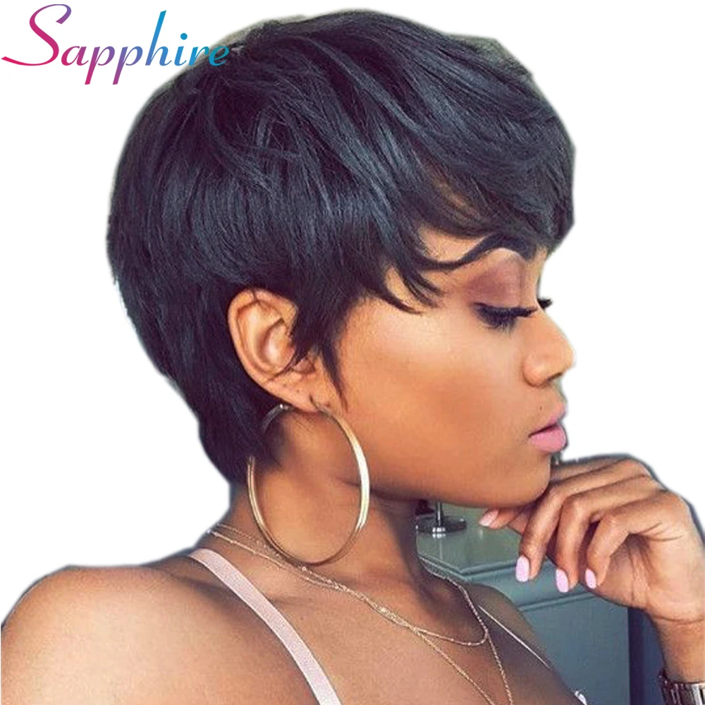 SAPPHIRE Hair Short Human Hair Wigs With Baby Hair Bang Non Lace Wig Brazilian Bob Straight Wig For Women Natural Color
SAPPHIRE Hair Short Human Hair Wigs With Baby Hair Bang Non Lace Wig Brazilian Bob Straight Wig For Women Natural Color