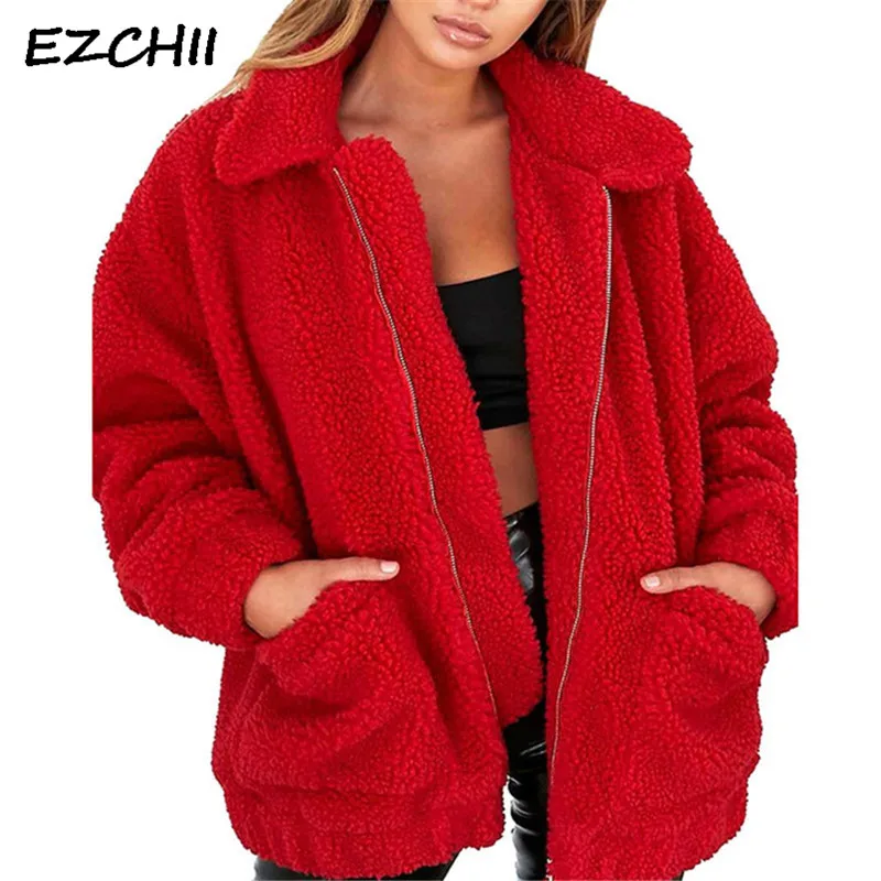 Women Autumn Winter Warm Coat Soft Jacket Thick Plush Zipper Overcoat Short Outerwear Lapel Fleece Fur Coats chaqueta mujer
Women Autumn Winter Warm Coat Soft Jacket Thick Plush Zipper Overcoat Short Outerwear Lapel Fleece Fur Coats chaqueta mujer