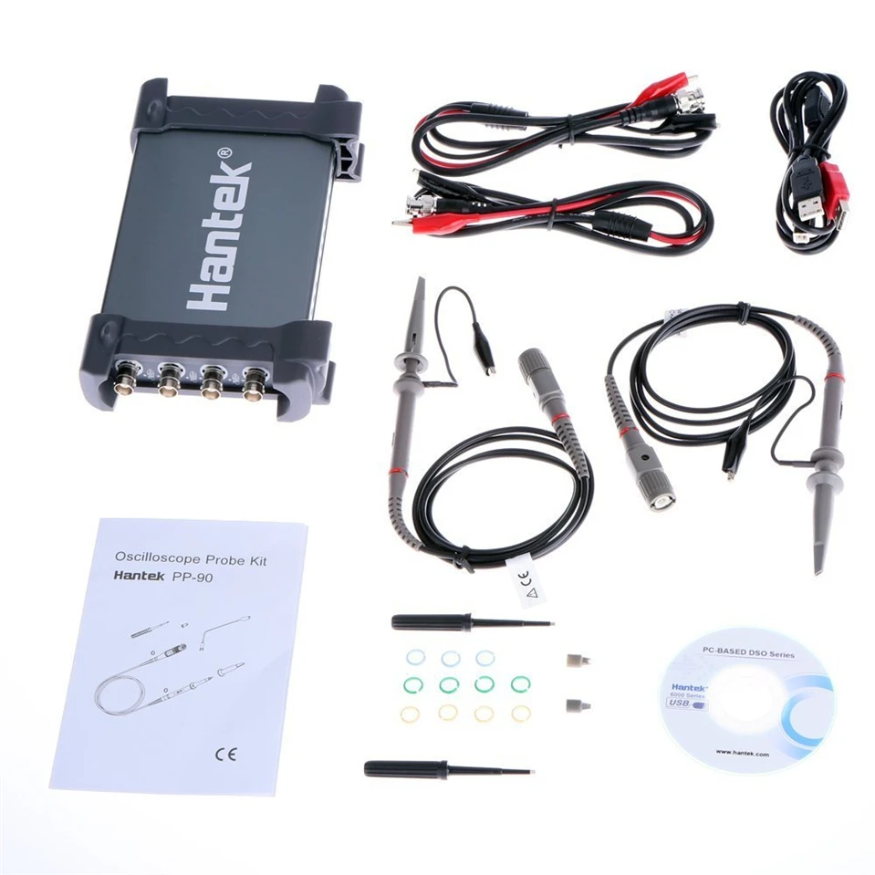 Hantek 6074BC/6104BC/6204BC/6254BC 4 канала 70 МГц 1GSa/s Портативный осциллограф для ПК