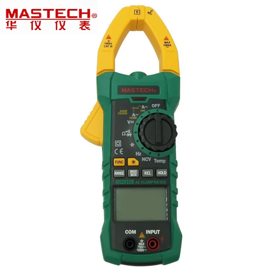MASTECH MS2015B Auto Range 6000 Counts Digital Clamp Multimeter AC/DC Tester True RMS temperature measurement
MASTECH MS2015B Auto Range 6000 Counts Digital Clamp Multimeter AC/DC Tester True RMS temperature measurement