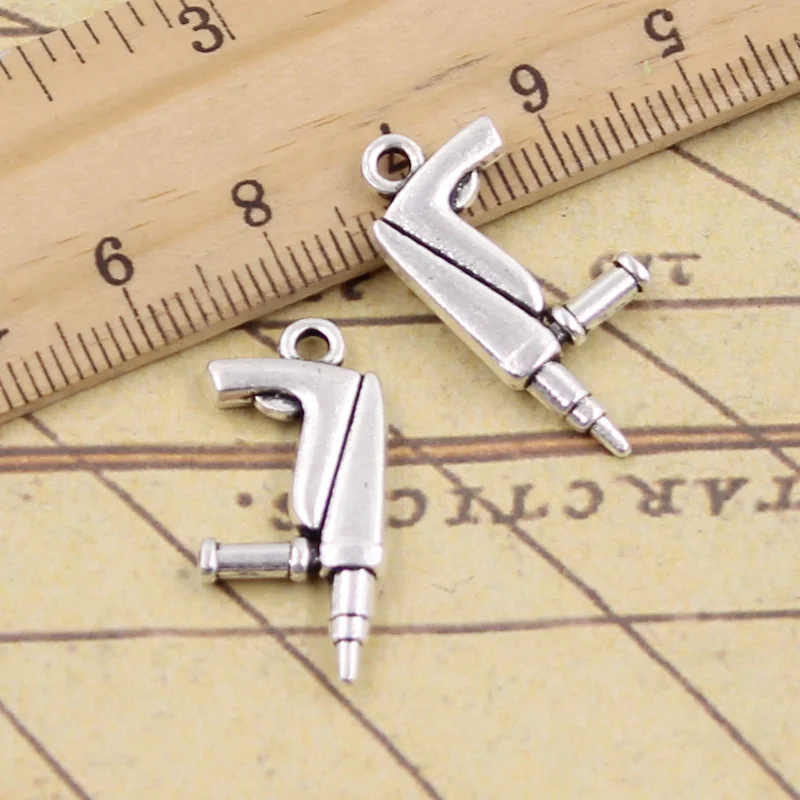 15pcs Charms Tools Electric Drill 26x12mm Antique Silver Color Pendants Making DIY Handmade Tibetan Finding Jewelry Bracelet | Украшения и