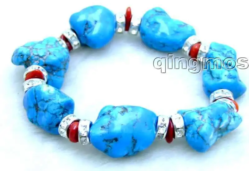 GENUINE NATURAL Blue Big 20-30mm BAROQUE stone and RED CORAL 7.5" Bracelet-bra102 wholesale/retail Free shipping
GENUINE NATURAL Blue Big 20-30mm BAROQUE stone and RED CORAL 7.5" Bracelet-bra102 wholesale/retail Free shipping