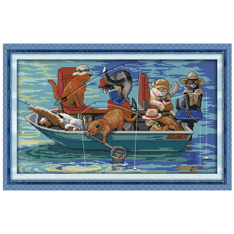 The fishing cats Patterns Counted Cross Stitch DIY 11CT 14CT Cross Stitch Set Chinese Cross-stitch Kits Embroidery Needlework
The fishing cats Patterns Counted Cross Stitch DIY 11CT 14CT Cross Stitch Set Chinese Cross-stitch Kits Embroidery Needlework