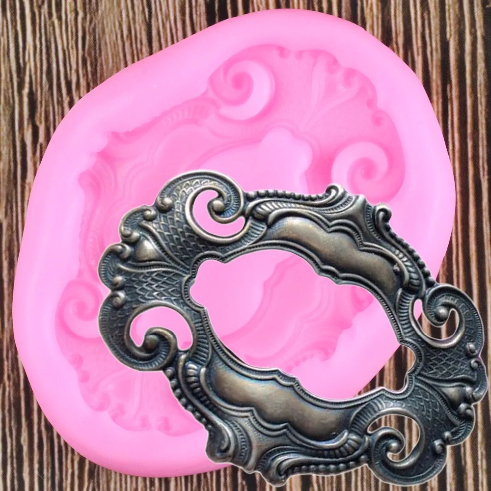

DIY Scroll Frame Border Silicone Mold Sugarcraft Cake Decorating Tools Fondant Candy Chocolate Cake Baking Mould Cupcake Topper