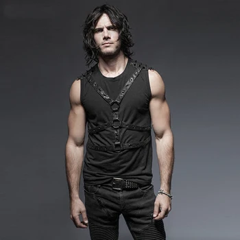 Steampunk Men Sleeveless Vest Tops Rivets Black Casual Tank Male Tee Handsome And Dark Personality Vest
Steampunk Men Sleeveless Vest Tops Rivets Black Casual Tank Male Tee Handsome And Dark Personality Vest