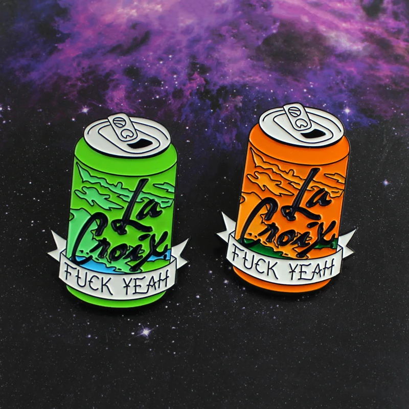 Cans Ribbon Brooch FxxK YEAH La Croix Fruit Drink Cans Coke Bottle Enamel Pin Denim Lapel Badge Fashion Accessories Friend Gifts
Cans Ribbon Brooch FxxK YEAH La Croix Fruit Drink Cans Coke Bottle Enamel Pin Denim Lapel Badge Fashion Accessories Friend Gifts