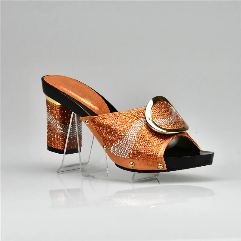 Latest Orange Color Italian Lady Sexy High Heels Pumps Decorated with Rhinestones Italian Design African Sandals Shoes for Party
Latest Orange Color Italian Lady Sexy High Heels Pumps Decorated with Rhinestones Italian Design African Sandals Shoes for Party