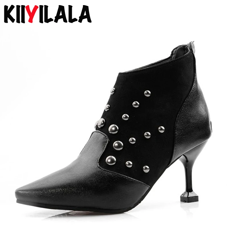 Kiiyilala Pointed Toe Sexy High Heels Ankle Boots For Women Autumn Spring Fashion Boots With Rivets Thin Heels Short Boots Shoes 
Kiiyilala Pointed Toe Sexy High Heels Ankle Boots For Women Autumn Spring Fashion Boots With Rivets Thin Heels Short Boots Shoes