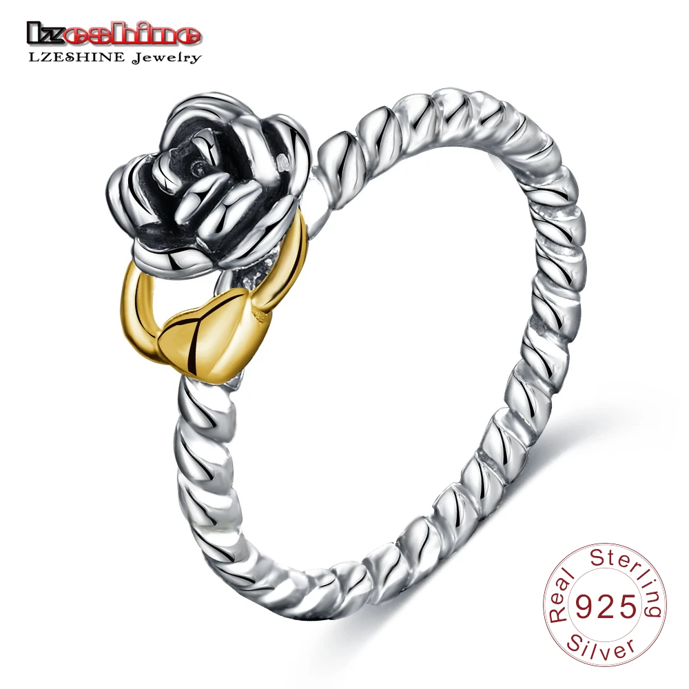 LZESHINE 925 Sterling Silver Finger Rings Rose Flower with Gold Color Heart Charm for Women Sterling Silver Jewelry PSRI0013-B
LZESHINE 925 Sterling Silver Finger Rings Rose Flower with Gold Color Heart Charm for Women Sterling Silver Jewelry PSRI0013-B