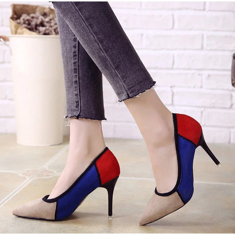 Women's Pumps Thin High Heels Shoes Mixed Colors Patchwork Pointed Toe Stilettos Female Sexy Fashion Ladies Office Shoes
Women's Pumps Thin High Heels Shoes Mixed Colors Patchwork Pointed Toe Stilettos Female Sexy Fashion Ladies Office Shoes