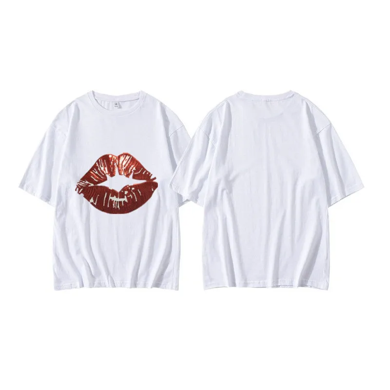 Cartoon Flower Lips pattern Women T shirt short sleeve o-neck Cotton tees Men tshirt streetwear gothic plus size Couple Tops
Cartoon Flower Lips pattern Women T shirt short sleeve o-neck Cotton tees Men tshirt streetwear gothic plus size Couple Tops