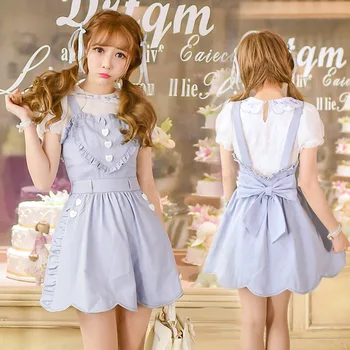 Princess sweet lolita dress The new summer dress Japanese love false two cowboy suspenders dress C16AB6049
Princess sweet lolita dress The new summer dress Japanese love false two cowboy suspenders dress C16AB6049