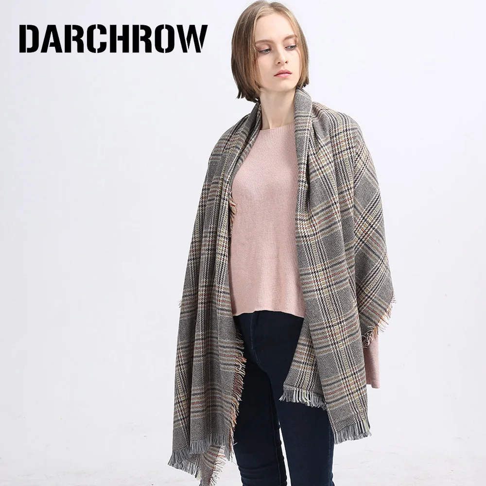 DARCHROW Women Shawls and Scarves 2017 New Fashion Luxury Brand Winter Warm Large Soft Wool Cashmere Plaid Scarf
DARCHROW Women Shawls and Scarves 2017 New Fashion Luxury Brand Winter Warm Large Soft Wool Cashmere Plaid Scarf