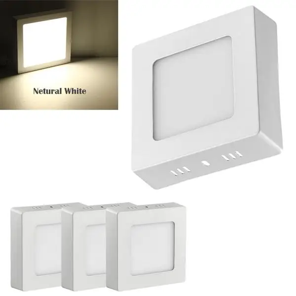 4pcs 6W LED Surface Mounted Ceiling Down Panel Lighting Natural White Bathroom Lamp Square