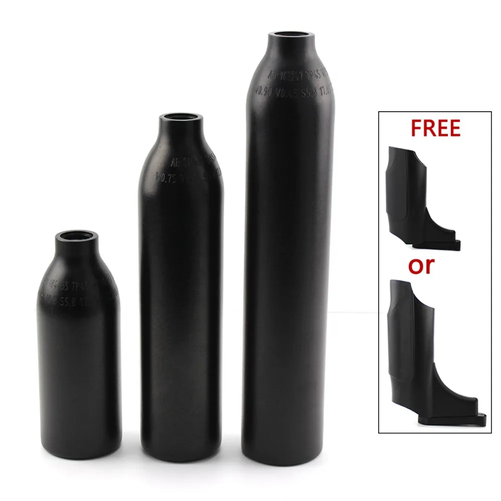 PCP Paintball Pump High Pressure Tank with Plastic Cover M18x1.5 300bar 4500psi HPA Cylinder 0.2L 0.35L 0.45L Air Bottle Black 
PCP Paintball Pump High Pressure Tank with Plastic Cover M18x1.5 300bar 4500psi HPA Cylinder 0.2L 0.35L 0.45L Air Bottle Black