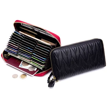 New Women Genuine Leather Clutch Wallets Lady Anti Theft 36 Credit Card Holder Passport Wallet RFID Blocking Woman Wallet Zipper 
New Women Genuine Leather Clutch Wallets Lady Anti Theft 36 Credit Card Holder Passport Wallet RFID Blocking Woman Wallet Zipper