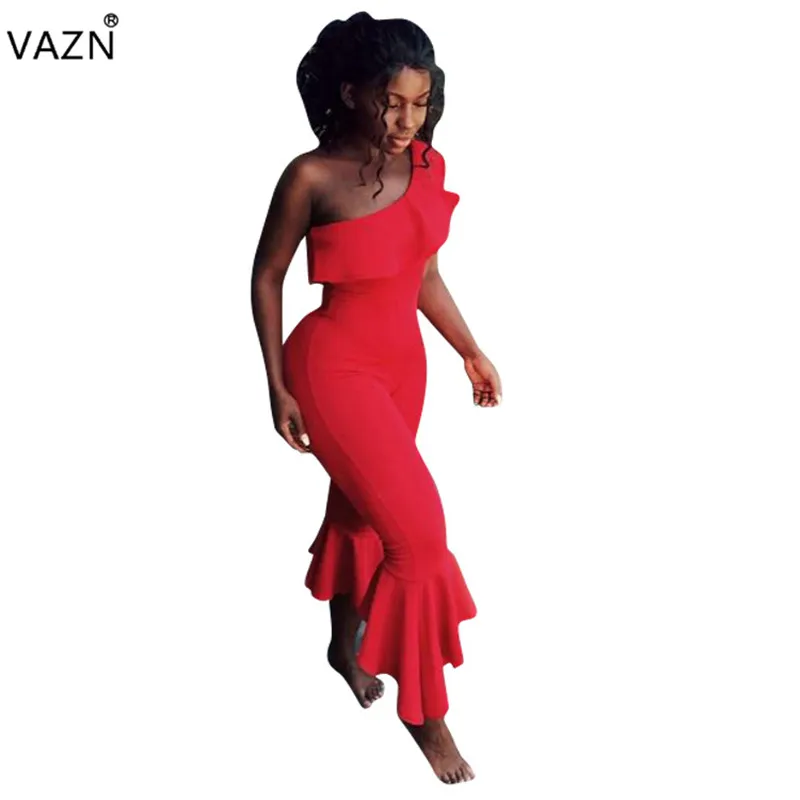 VAZN summer 2019 new women casual fashion one shoulder ruffles comfortable personality red jumpsuits long pants YH5079
VAZN summer 2019 new women casual fashion one shoulder ruffles comfortable personality red jumpsuits long pants YH5079