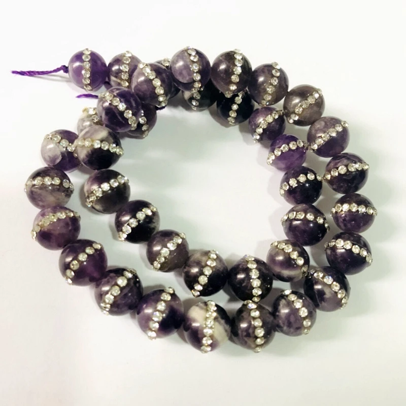 Natural Amethyst Bead With Water Crystal,8MM 10MM Round Gem Stone Loose Beads CZ Zircon Crystal Inlay,1string of 37 beads
Natural Amethyst Bead With Water Crystal,8MM 10MM Round Gem Stone Loose Beads CZ Zircon Crystal Inlay,1string of 37 beads
