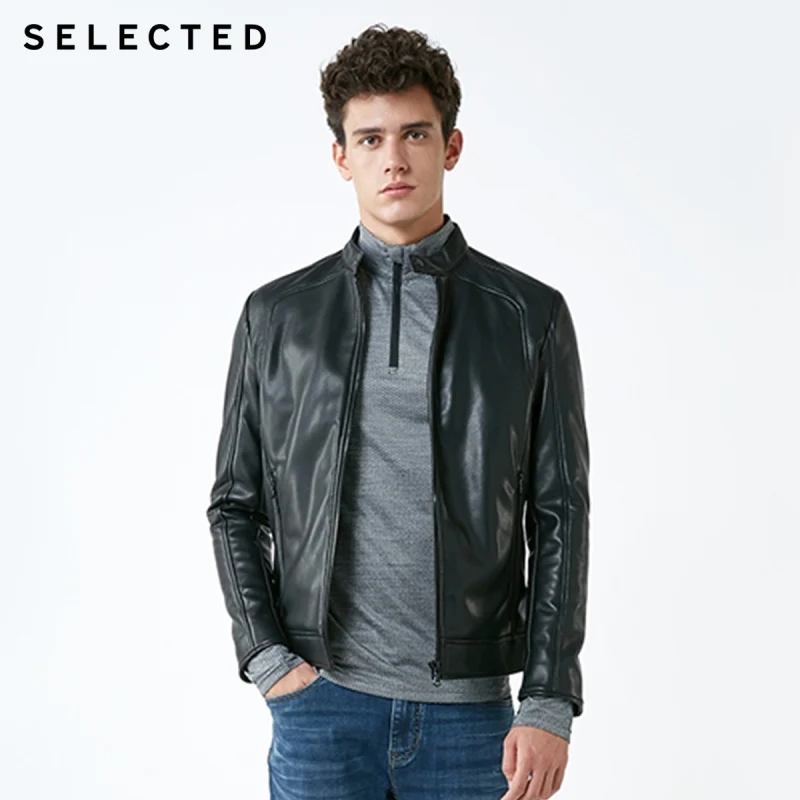 SELECTED Stand-up Collar Leather Jacket Men's Zip-through PU Jacket S | 4184P3506
SELECTED Stand-up Collar Leather Jacket Men's Zip-through PU Jacket S | 4184P3506