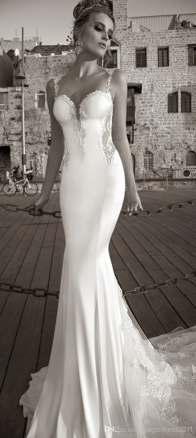 Best Selling 2015 Galia Lahav Summer White Lace Bare Back Wedding Dress Beach Bridal Gown Mermaid Sheer Straps Tiers Sweep-Train
Best Selling 2015 Galia Lahav Summer White Lace Bare Back Wedding Dress Beach Bridal Gown Mermaid Sheer Straps Tiers Sweep-Train