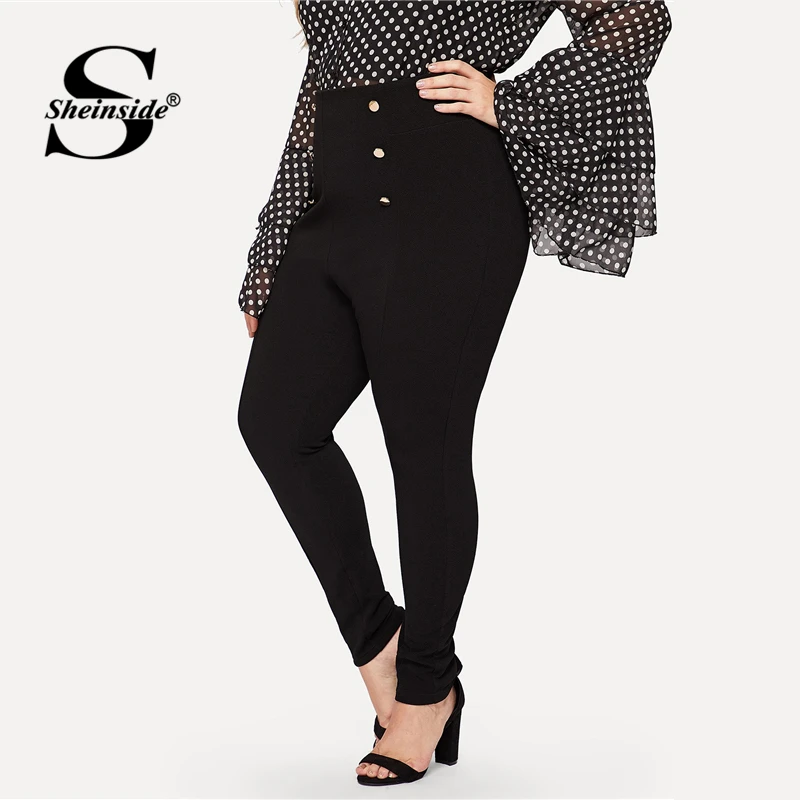 Sheinside Plus Size Elegant Double Breasted Skinny Pants Women 2019 Spring Casual High Waist Zipper Trousers Ladies Solid Pants
Sheinside Plus Size Elegant Double Breasted Skinny Pants Women 2019 Spring Casual High Waist Zipper Trousers Ladies Solid Pants