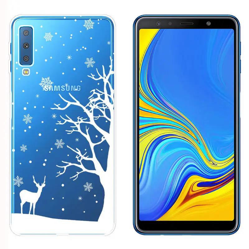 Arvin Christmas Case FOR Samsung A7 2018 A320 A520 A8 Smart Phone Cover FOR Samsung A750 Painted Phone Case FOR A8 Plus 2018 TPU (3)
