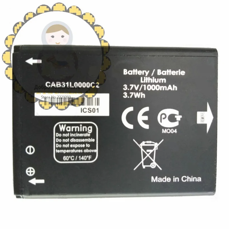 New CAB31L0000C2 3.7V 1000mAh Battery for Alcatel i808 CAB31L00001 for TCL T66 A890 mobile + track code
New CAB31L0000C2 3.7V 1000mAh Battery for Alcatel i808 CAB31L00001 for TCL T66 A890 mobile + track code
