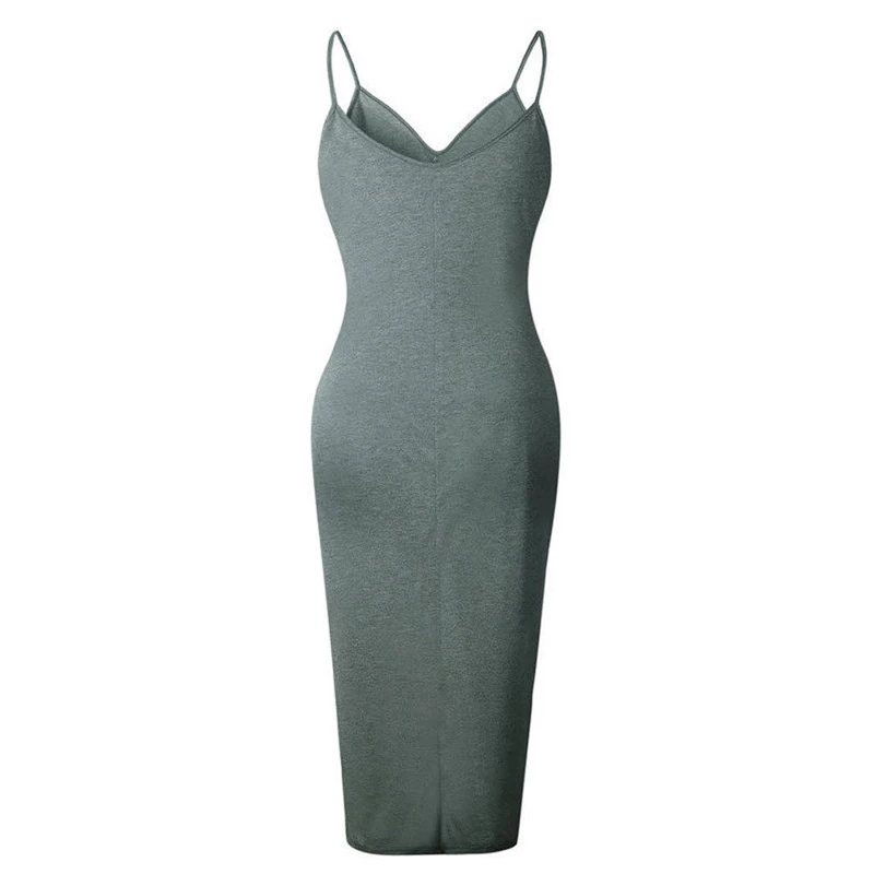 grey  Sleeveless Front Button High Waist Ankle Length Dress
