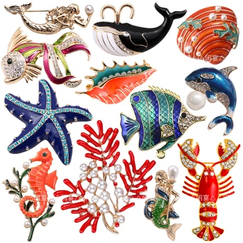1pc New retro starfish Diy Brooch Vintage Enamel Water grass coral shell ocean Lapel Pins Badge for women New Year
1pc New retro starfish Diy Brooch Vintage Enamel Water grass coral shell ocean Lapel Pins Badge for women New Year