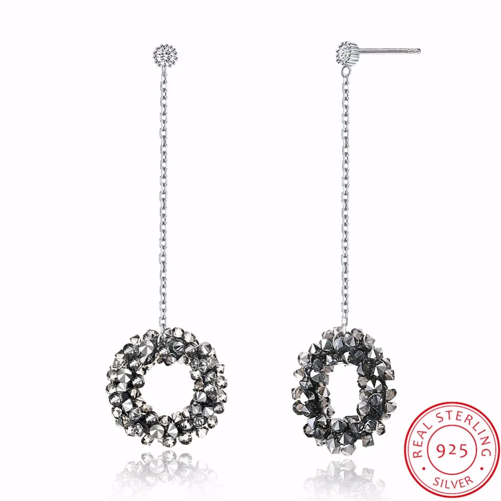LEKANI Crystals From SWAROVSKI Crystals Pave Circle Drop Earrings For Women Long Chain Hanging S925 Silver Earring 
LEKANI Crystals From SWAROVSKI Crystals Pave Circle Drop Earrings For Women Long Chain Hanging S925 Silver Earring