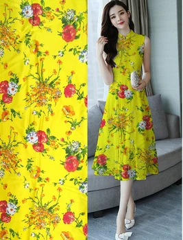 2018 New Super Strech Woven 97% Mulberry Silk Fabric For Sewing Material For Dress Yellow Flowers Print tissu au metre telas
2018 New Super Strech Woven 97% Mulberry Silk Fabric For Sewing Material For Dress Yellow Flowers Print tissu au metre telas
