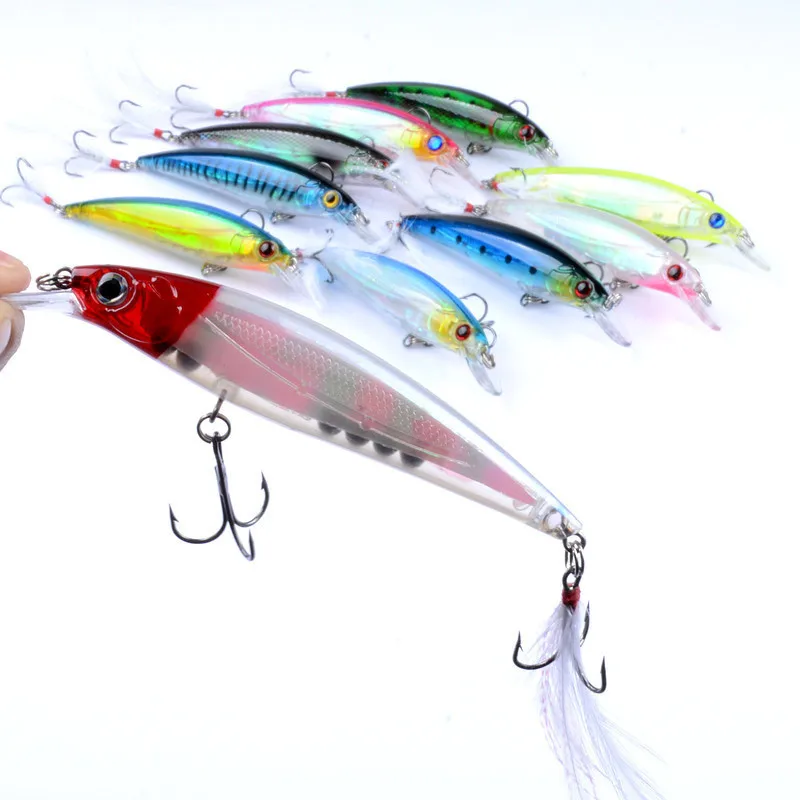 1Pcs 11cm/13.4g Suspend Isca Artificial Minnow Wobbler Fishing Baits With 4# Feather Hook For Crankbait Pesca Lure Jig Tackle
1Pcs 11cm/13.4g Suspend Isca Artificial Minnow Wobbler Fishing Baits With 4# Feather Hook For Crankbait Pesca Lure Jig Tackle