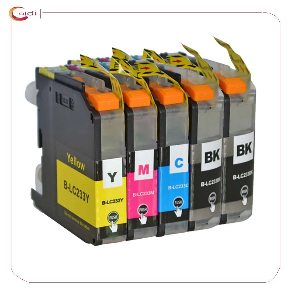 Compatible LC233 LC-233 BCMY Ink Cartridges for Brother MFC-J5320DW MFC-J5720DW printer inkjet 5Pack (2bk,1c,1m,y)
Compatible LC233 LC-233 BCMY Ink Cartridges for Brother MFC-J5320DW MFC-J5720DW printer inkjet 5Pack (2bk,1c,1m,y)