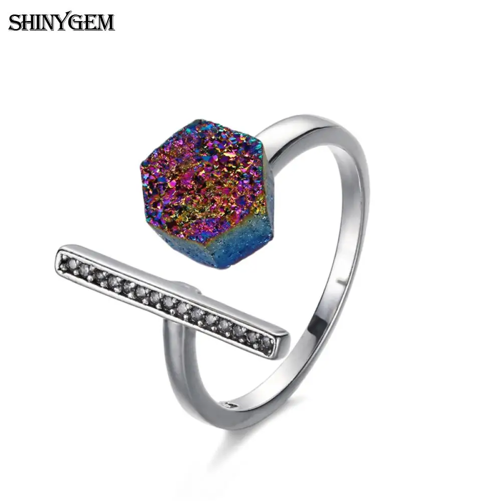ShinyGem Luxury 925 Sterling Silver Rings Vintage Natural Stone Rings Adjustable Irregular Chakra Druzy Wedding Rings For Women
ShinyGem Luxury 925 Sterling Silver Rings Vintage Natural Stone Rings Adjustable Irregular Chakra Druzy Wedding Rings For Women