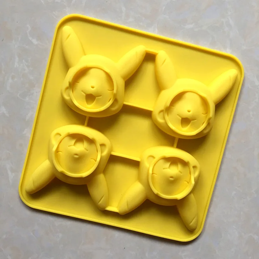 4 Holes Cartoon Pikachu Silicone Cake Mold Cookie Candy Confectionery Pudding Mould Pokemon Series Kitchen Baking Tools GJD080
4 Holes Cartoon Pikachu Silicone Cake Mold Cookie Candy Confectionery Pudding Mould Pokemon Series Kitchen Baking Tools GJD080