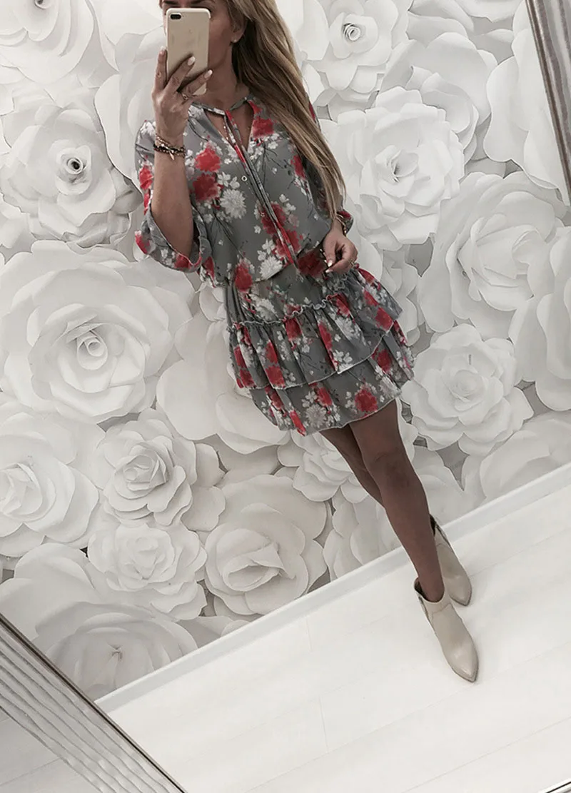 Ruffles Floral Print Women Fashion Dresses Half Sleeve Femal Elegant Summer Dress Lady Casual Mini Dress
Ruffles Floral Print Women Fashion Dresses Half Sleeve Femal Elegant Summer Dress Lady Casual Mini Dress