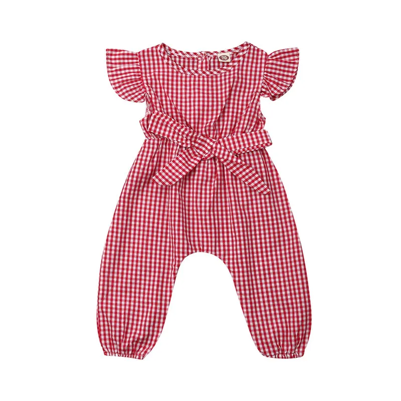 Summer Kids Girls Clothing Sets Cotton Short Sleeves Plaid Bow-knot Girls Jumpsuit Clothes Outfits Children Suits
Summer Kids Girls Clothing Sets Cotton Short Sleeves Plaid Bow-knot Girls Jumpsuit Clothes Outfits Children Suits
