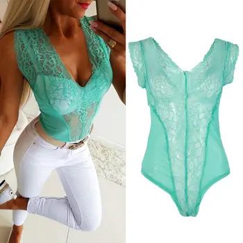 Women Sexy See Through Lace Silm Bodycon Bodysuit Jumpsuit Romper Clubwear Leotard Tops
Women Sexy See Through Lace Silm Bodycon Bodysuit Jumpsuit Romper Clubwear Leotard Tops