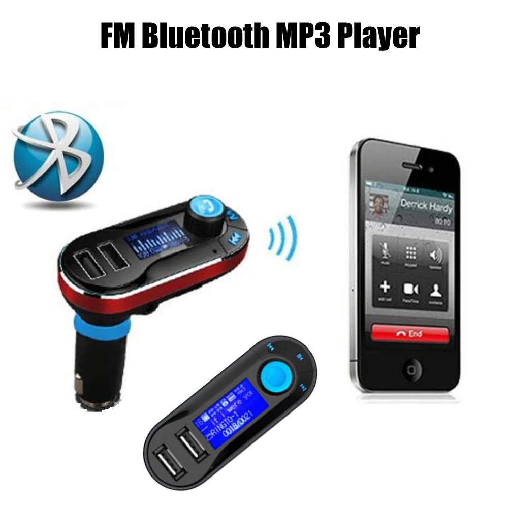 

New FM Transmitter Smartphone Bluetooth MP3 Player Handsfree Car Kit Dual USB Charger with Micro SD/TF Card Reader