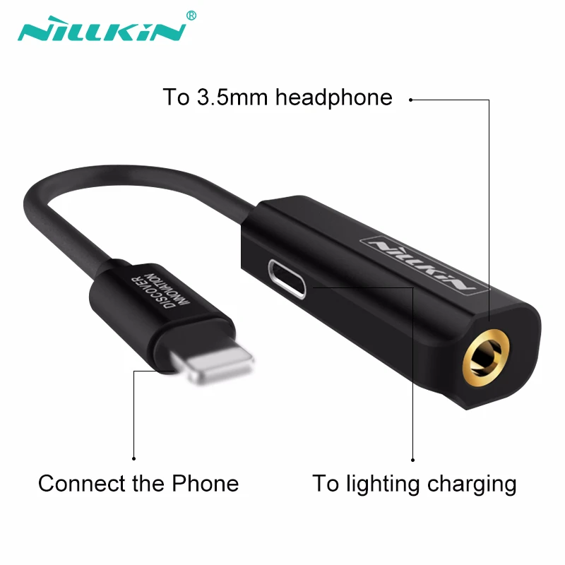 Adapter for iPhone X XS Max XR 7 8 NILLKIN 3.5mm Audio Charging AUX Adapter Earphone 2 in 1 Headphone Adapter
Adapter for iPhone X XS Max XR 7 8 NILLKIN 3.5mm Audio Charging AUX Adapter Earphone 2 in 1 Headphone Adapter