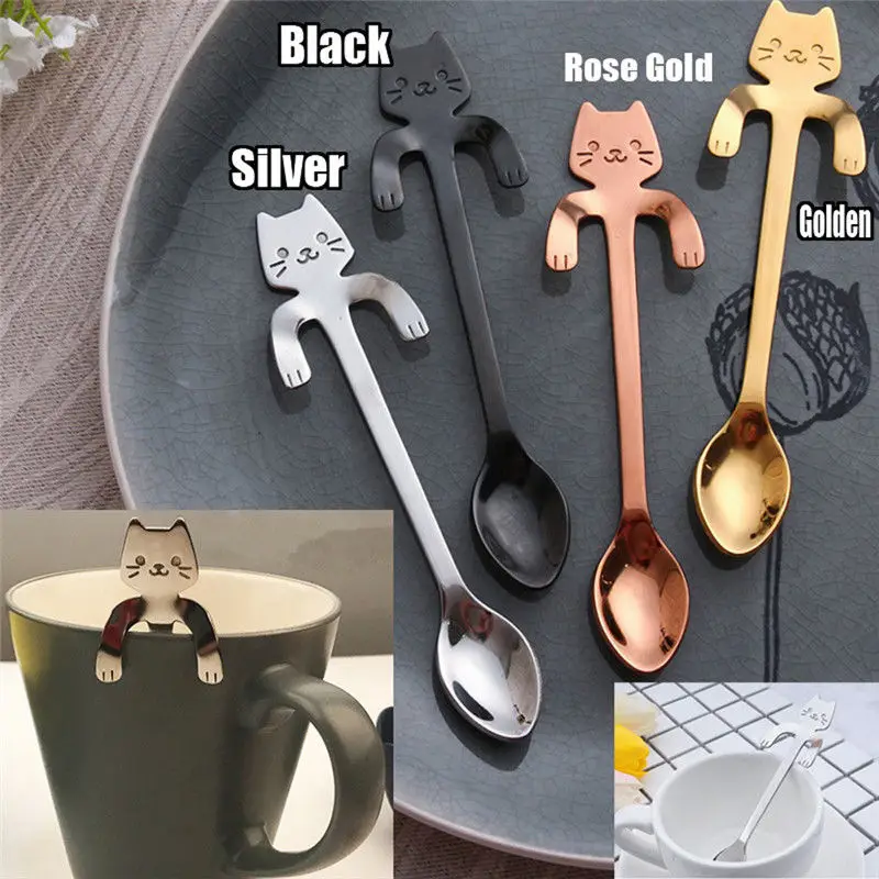 Lovely Mini 304 Stainless Steel Cat Kitty Coffee Spoon Strring Spoon Teaspoon Tea Spoon Dessert Spoon Long Handle Tableware Gold
Lovely Mini 304 Stainless Steel Cat Kitty Coffee Spoon Strring Spoon Teaspoon Tea Spoon Dessert Spoon Long Handle Tableware Gold