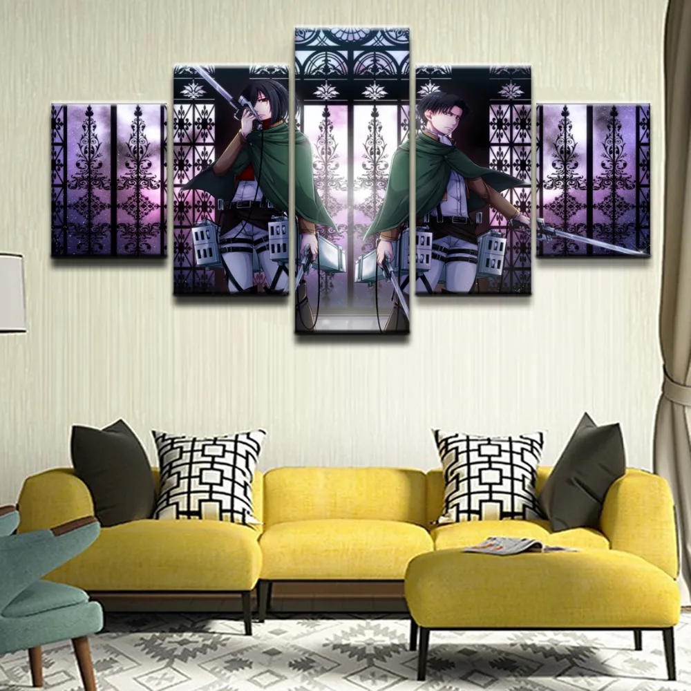 Canvas Paintings Wall Art Frame Modular HD Prints Anime Poster 5 PiecesAttack on Titan Levi Ackerman Mikasa Ackerman Picture
Canvas Paintings Wall Art Frame Modular HD Prints Anime Poster 5 PiecesAttack on Titan Levi Ackerman Mikasa Ackerman Picture